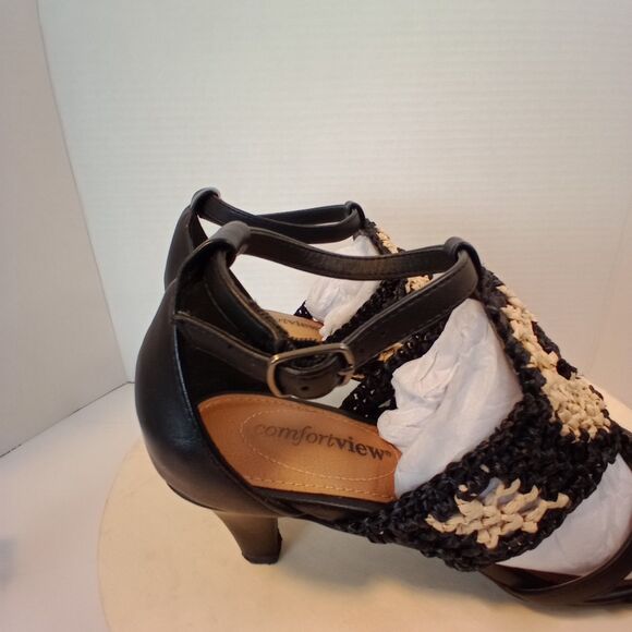 COMFORTVIEW Black Woven Open Toe Women's Sandals Size 7M - Picture 10 of 14